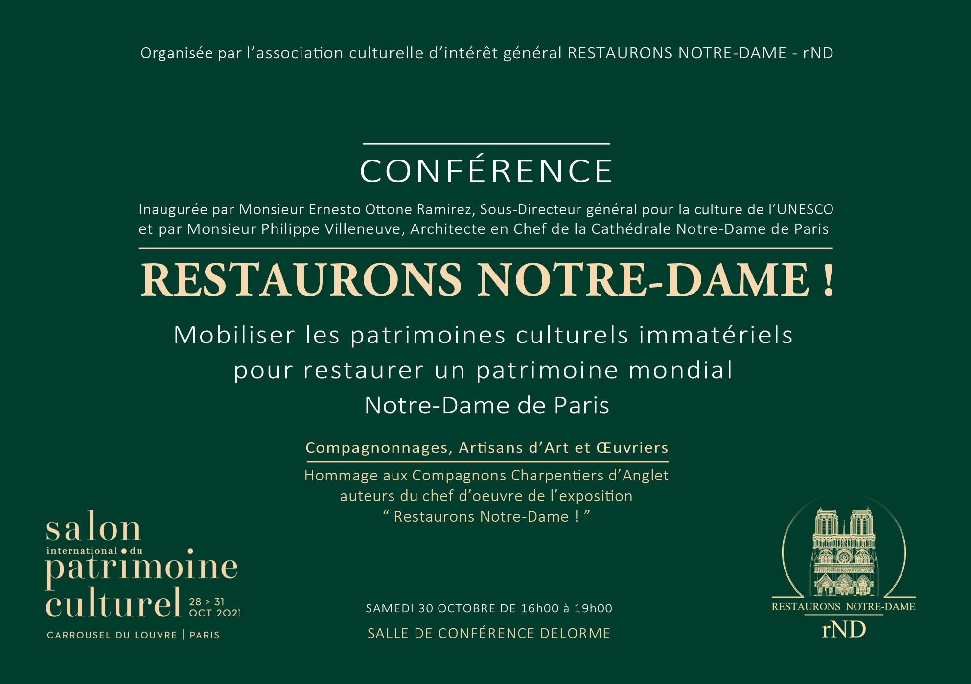 Restaurons Notre-Dame ! Patrimoines immatériels pour un patrimoine mondial