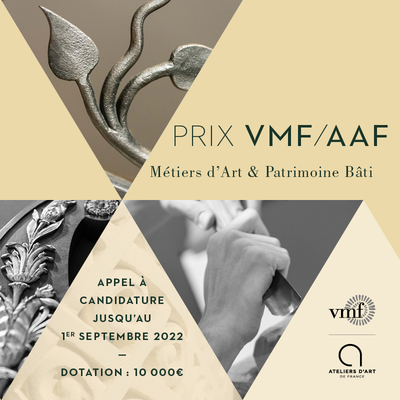 Prix AAF-VMF « Métiers d’Art et Patrimoine Bâti » – Ouverture des candidatures