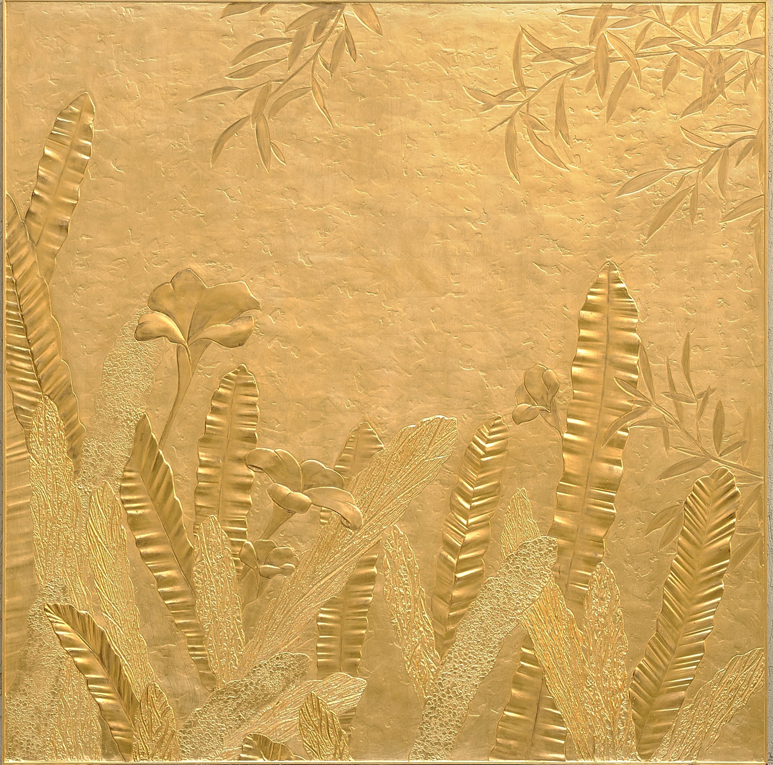 Atelier Camuset_Panneau de Lys - enduits de matières